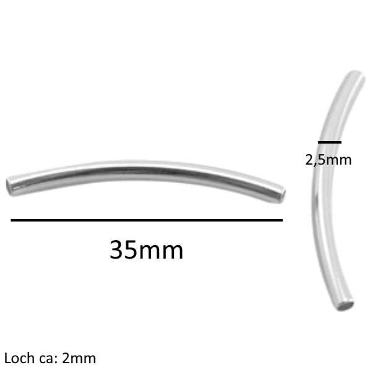 Sadingo Metallperlen | Metallröhrchen 15 Stück, 35x2,5mm