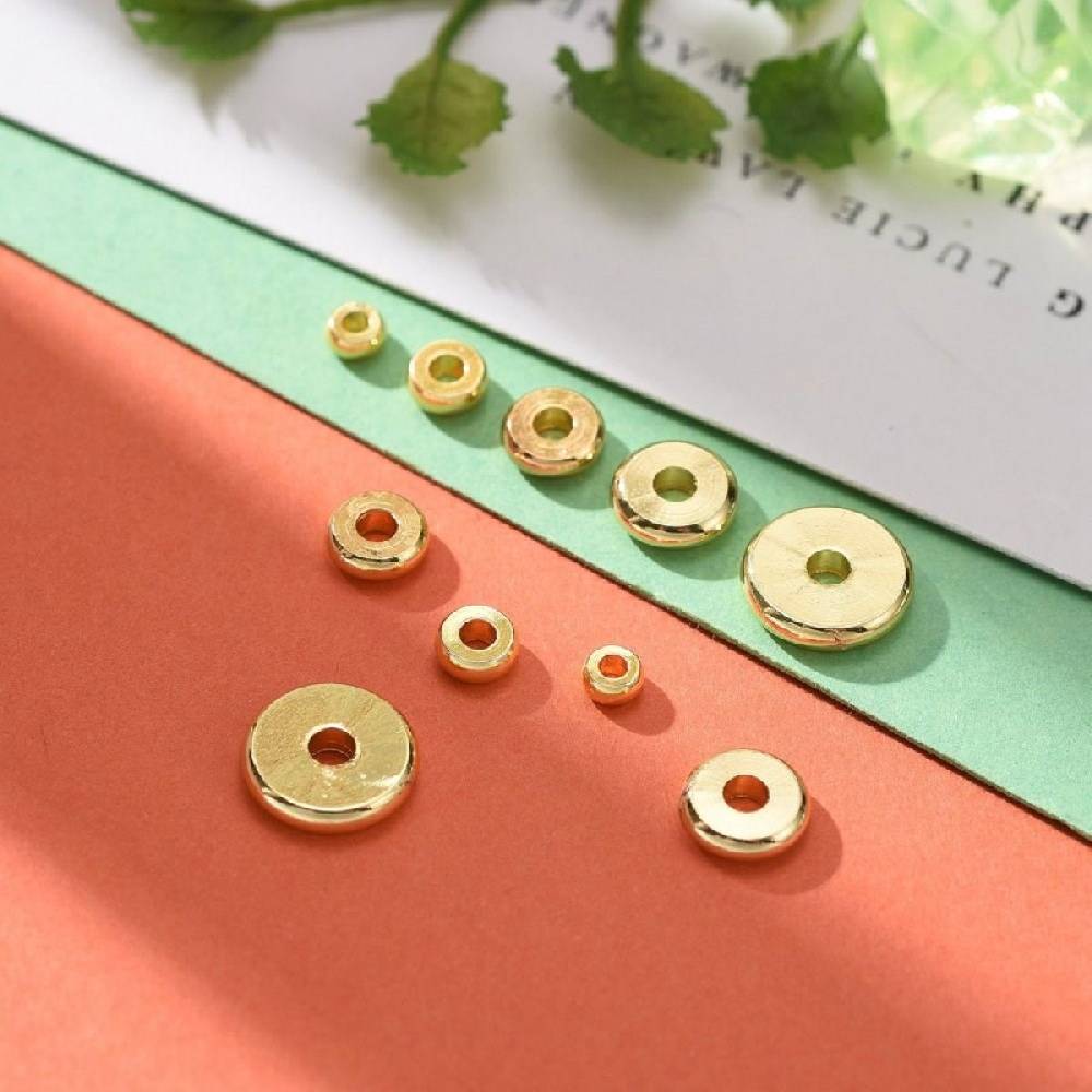 Sadingo Metallperlen Set | 1 Box, 75 Perlen, Gold, Vers. Durchmesser