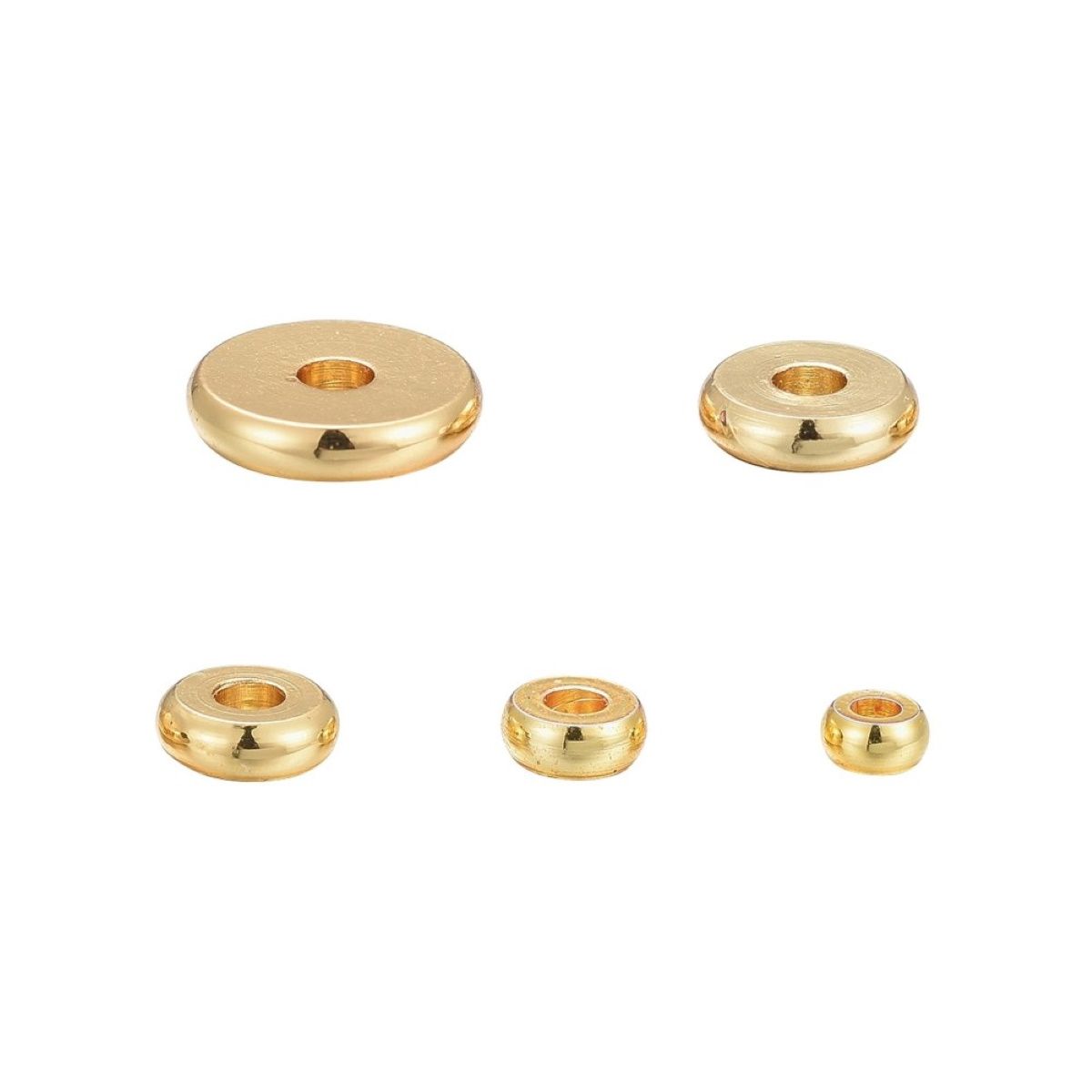 Sadingo Metallperlen Set | 1 Box, 75 Perlen, Gold, Vers. Durchmesser
