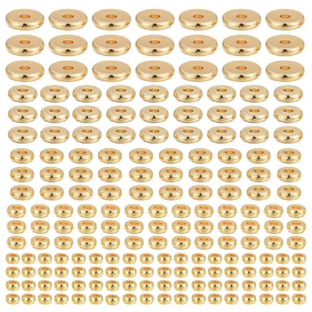 Sadingo Metallperlen Set | 1 Box, 75 Perlen, Gold, vers. Durchmesser