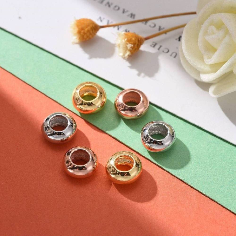 Sadingo Metallperlen Set, 30 Perlen, 3 Farben - Silber, Gold, Rosegold