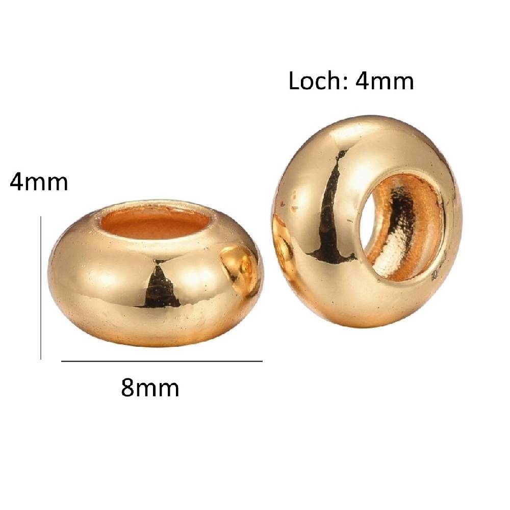 Sadingo Metallperlen Set, 30 Perlen, 3 Farben - Silber, Gold, Rosegold