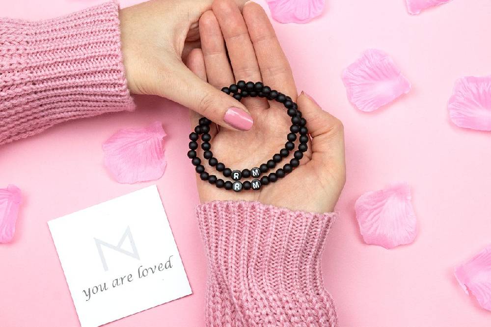 Sadingo Partnerarmband-Set Aus Schwarzen Acrylperlen