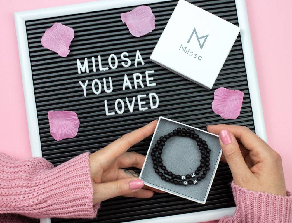 Sadingo Partnerarmband-Set Aus Schwarzen Acrylperlen