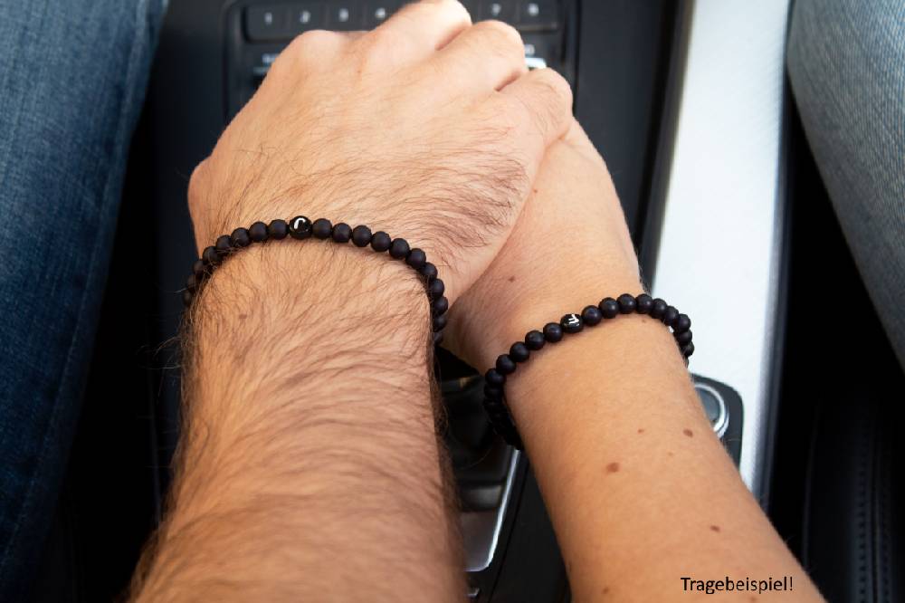 Sadingo Partnerarmband-Set Aus Schwarzen Acrylperlen