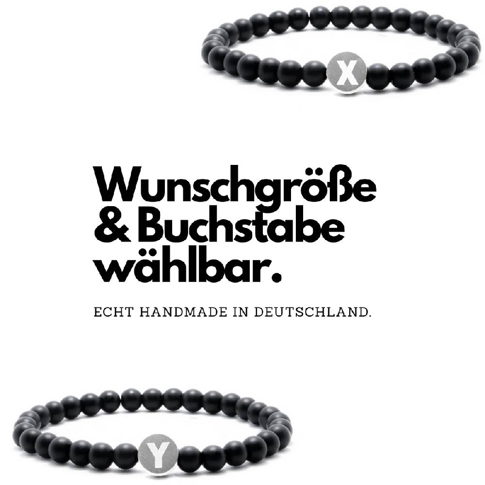 Sadingo Partnerarmband-Set Aus Schwarzen Natursteinperlen