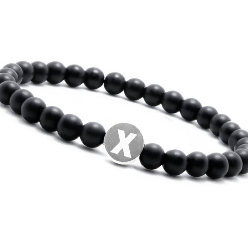 Sadingo Partnerarmband-Set Aus Schwarzen Natursteinperlen