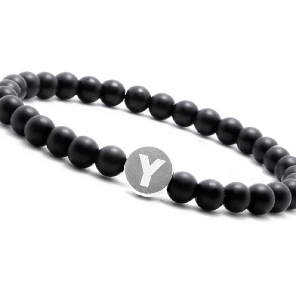 Sadingo Partnerarmband-Set Aus Schwarzen Natursteinperlen