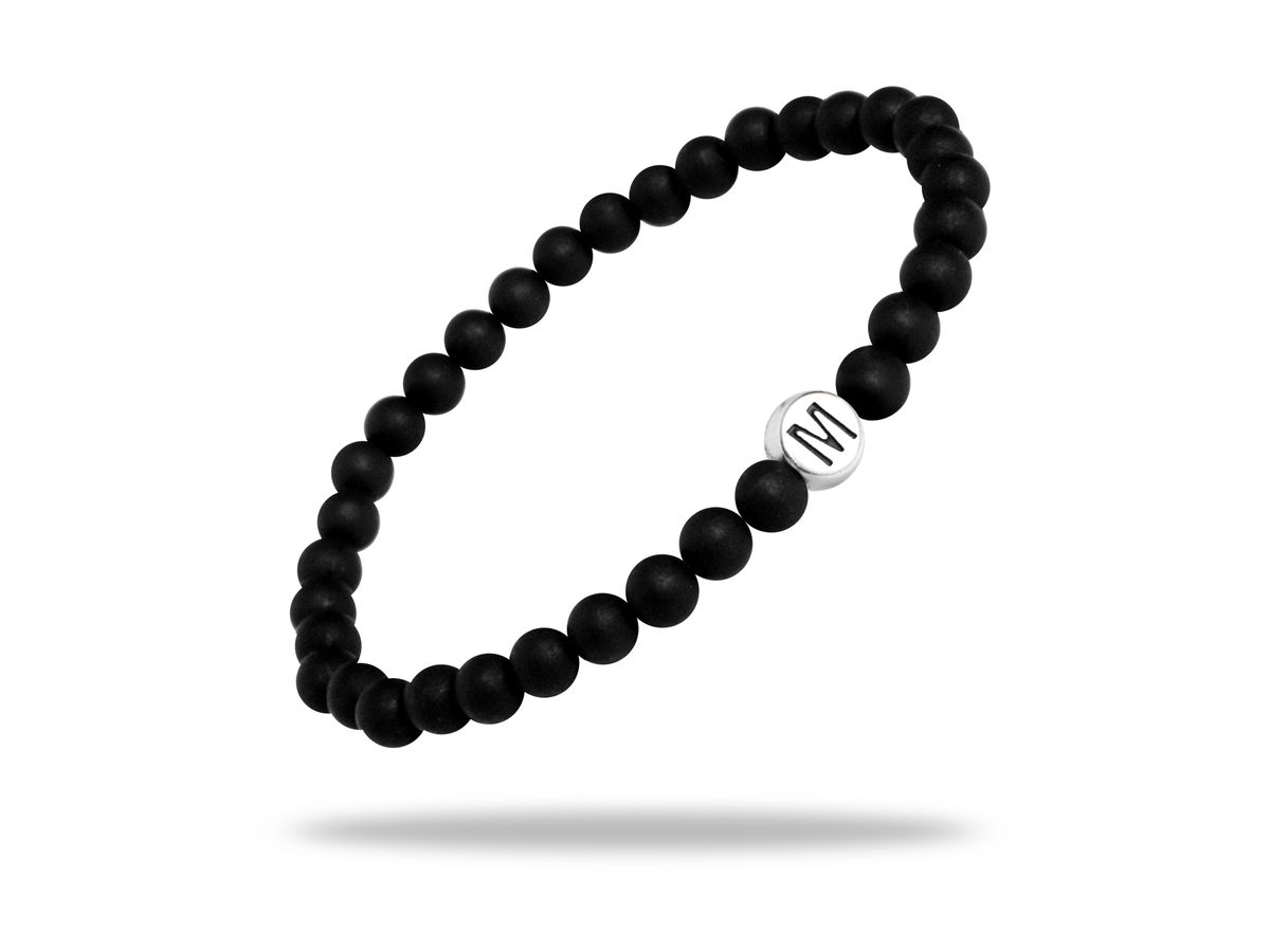 Sadingo Partnerarmband Set "MOON" Aus Schwarzen Natursteinperlen