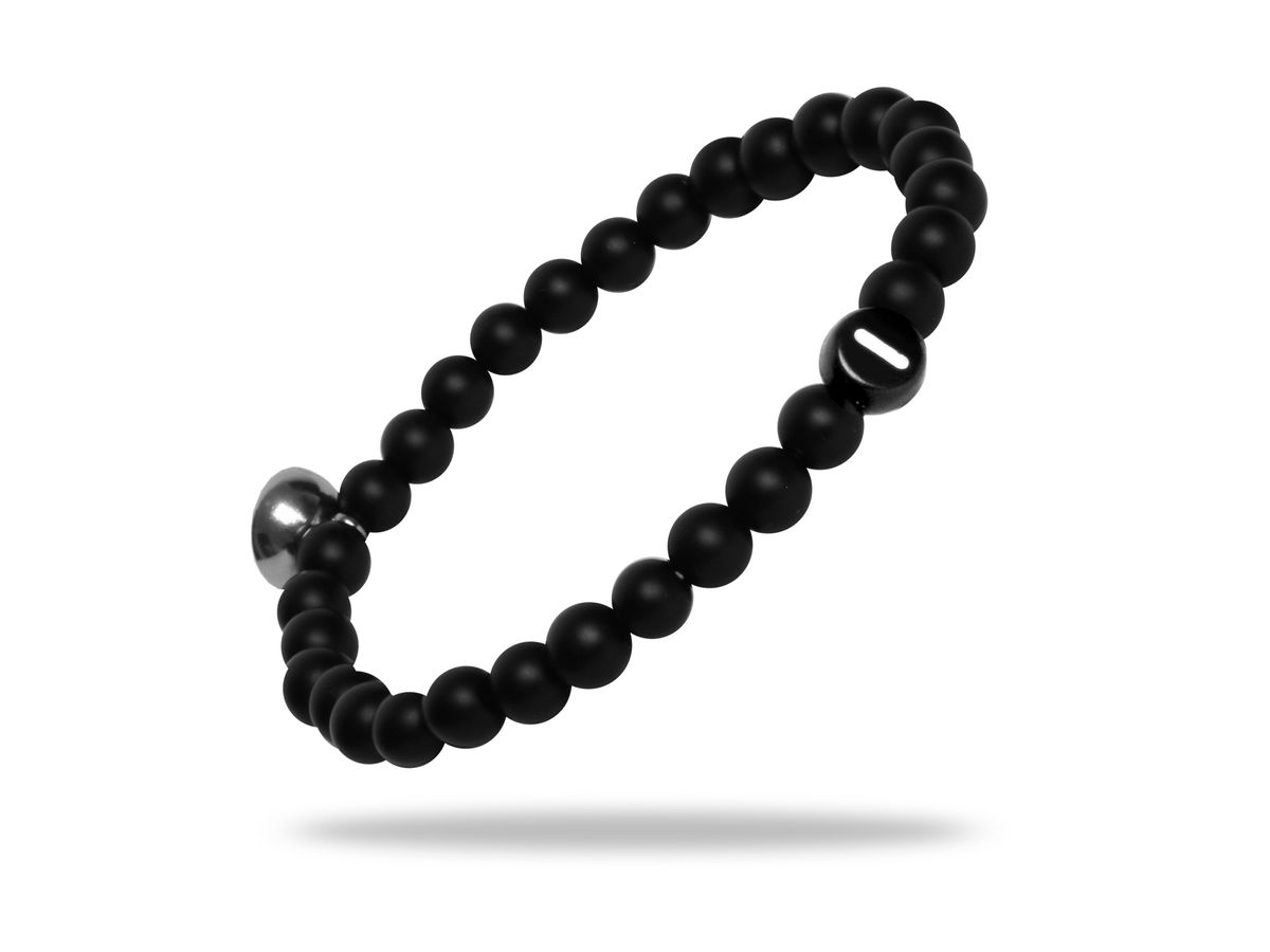 Sadingo Partnerarmband Set "ROCK" Aus Schwarzen Natursteinperlen