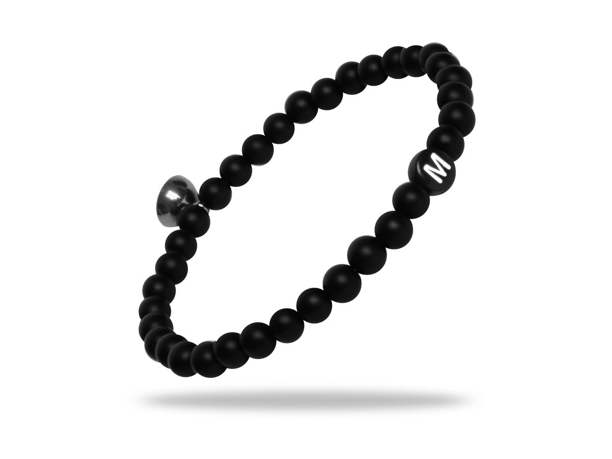 Sadingo Partnerarmband Set "ROCK" Aus Schwarzen Natursteinperlen