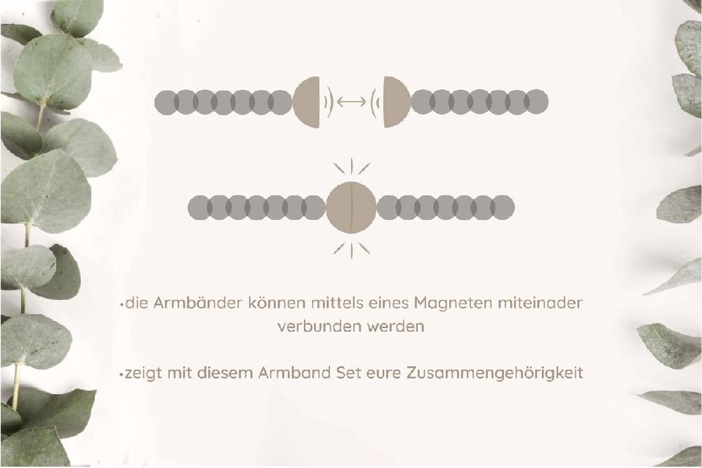 Sadingo Partnerarmband Set "ROCK" Aus Schwarzen Natursteinperlen