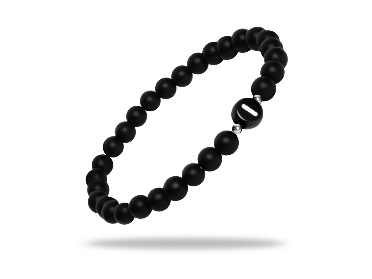 Sadingo Partnerarmband Set "STAR" Aus Schwarzen Natursteinperlen