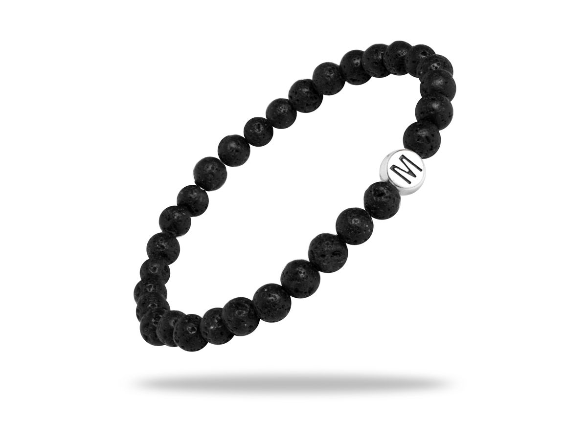 Sadingo Partnerarmband Set "VOLCANO" Aus Schwarzen Lavagesteinperlen