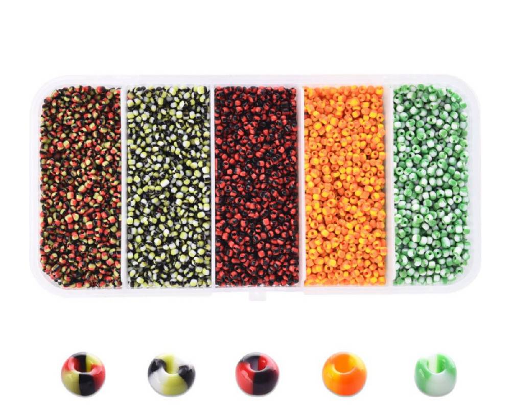 Sadingo Rocaillesperlen | 5 Farben Je 16 Gramm, 1-1,5 Mm