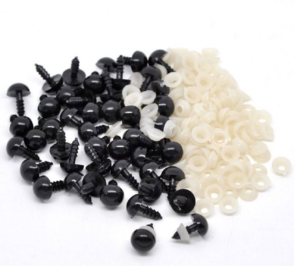 Sadingo Acryl Puppenaugen, Teddyaugen - 10 Mm - 100 Stk