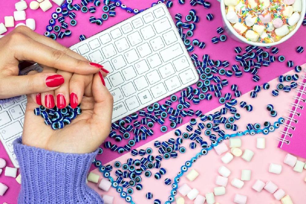 Sadingo Acrylperlen Böser Blick | 100 Stück, 4 - 10mm