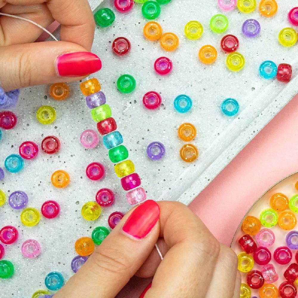 Sadingo Acrylperlen Glitzer | 500 Stk., 9 X 6 Mm