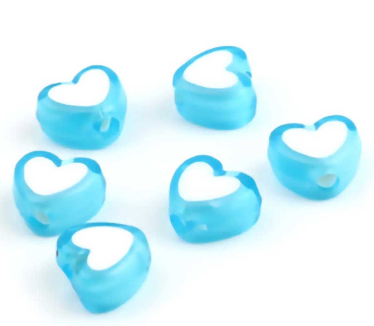 Sadingo Acrylperlen Herz | 300 Stück, 8x7mm