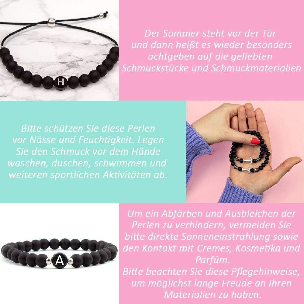 Sadingo Acrylperlen Matt Schwarz 4,6,8,10 Mm