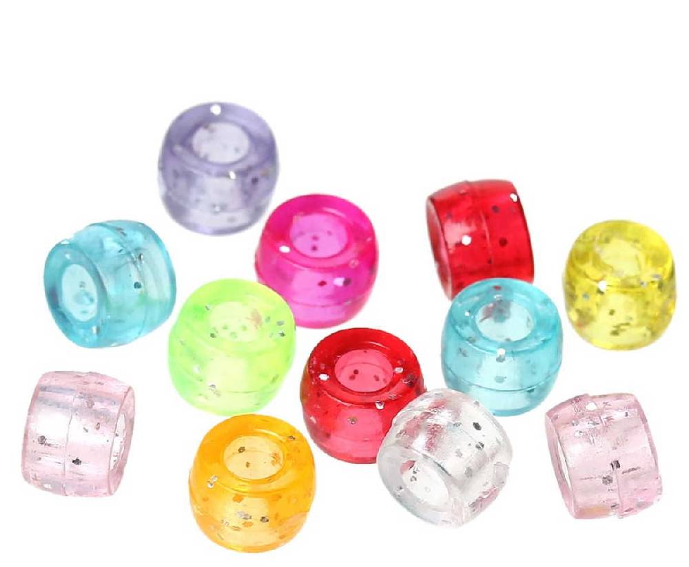 Sadingo Acrylperlen mit Glitzer | 1000 Stück, 6mm