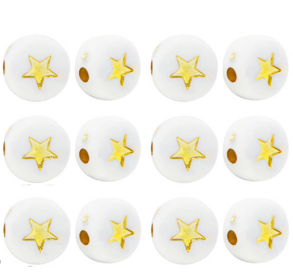 Sadingo Acrylperlen mit Sternen | 500 Stück, 7mm