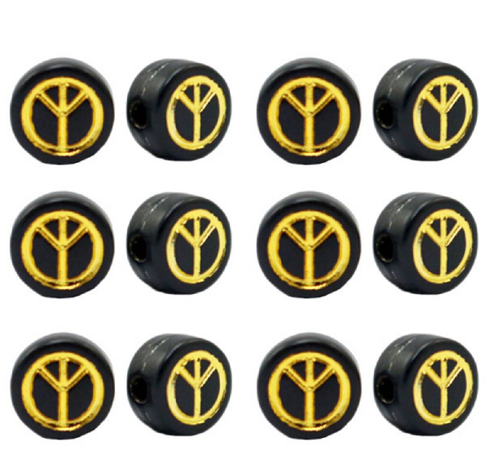 Sadingo Acrylperlen Peace | 90 Stück, 7mm