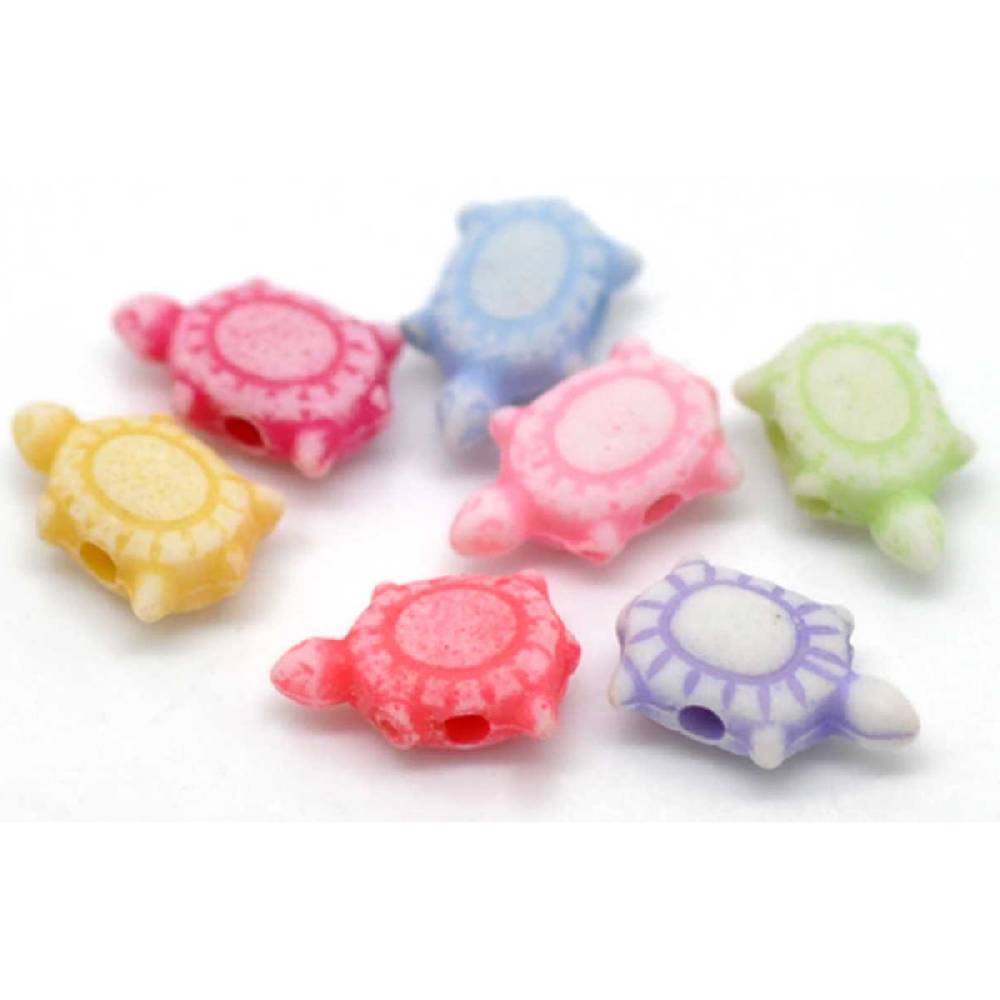 Sadingo Acrylperlen Schildkröte | 500 Stück, 6x10mm