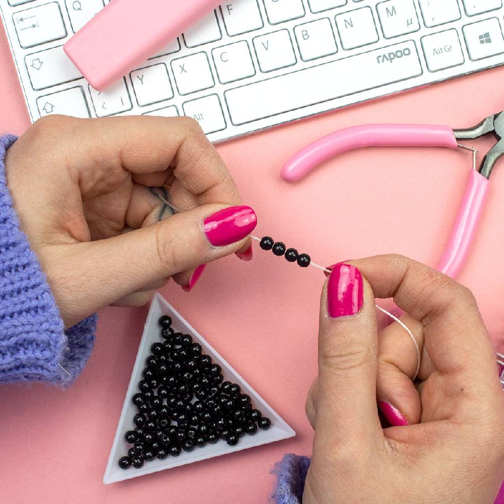 Sadingo Acrylperlen Schwarz Poliert | 500 Stk., 5 Mm