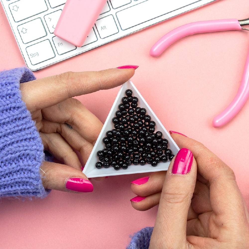 Sadingo Acrylperlen Schwarz Poliert | 500 Stk., 5 Mm