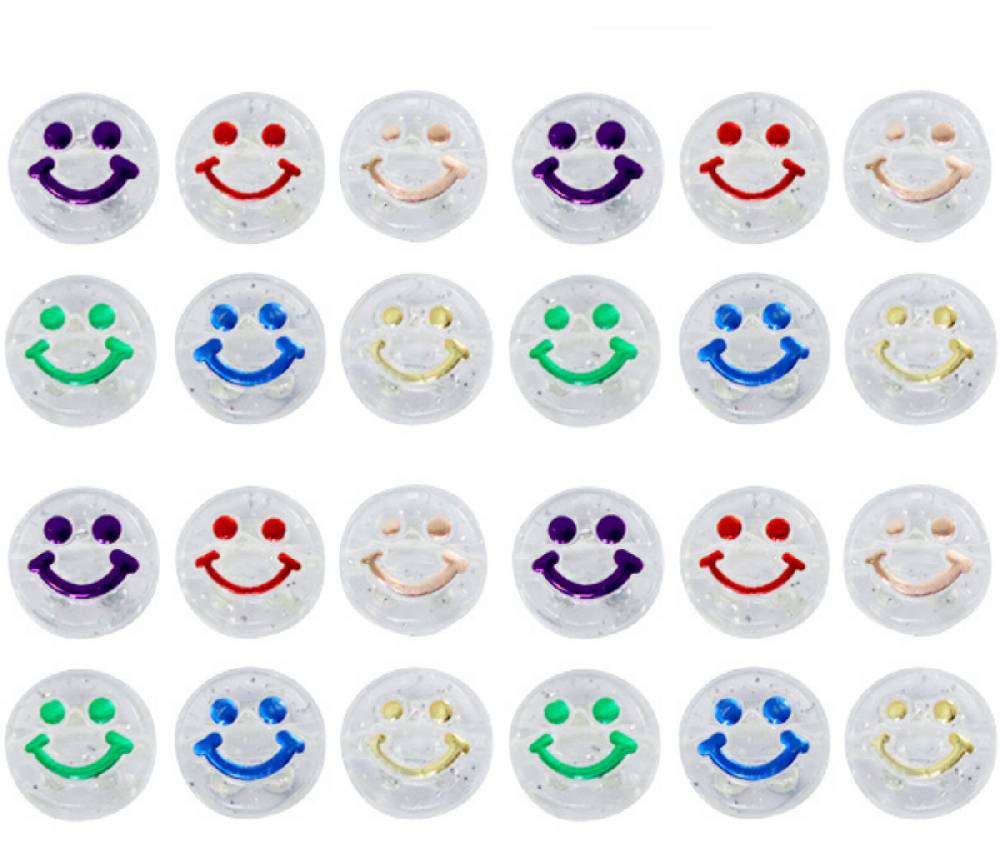 Sadingo Acrylperlen Smiley | 100 Stück, 10mm (1 cm)