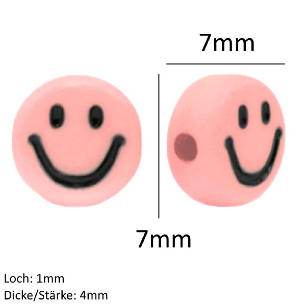 Sadingo Acrylperlen Smiley | 90 Stück, 7mm