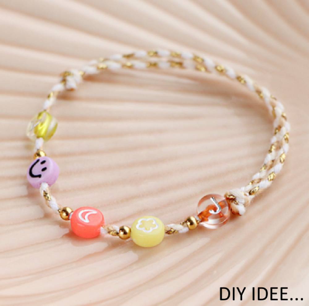 Sadingo Acrylperlen Smiley | 90 Stück, 7mm