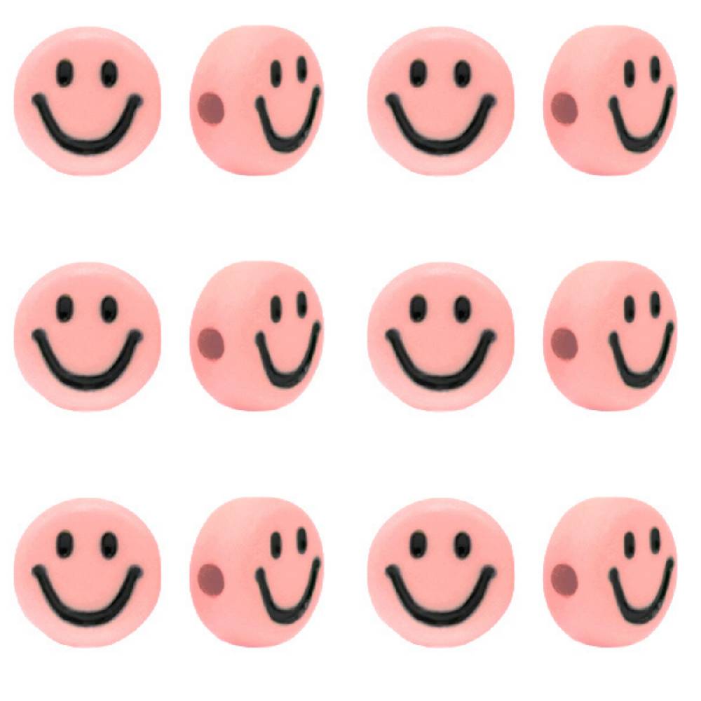 Sadingo Acrylperlen Smiley | 90 Stück, 7mm