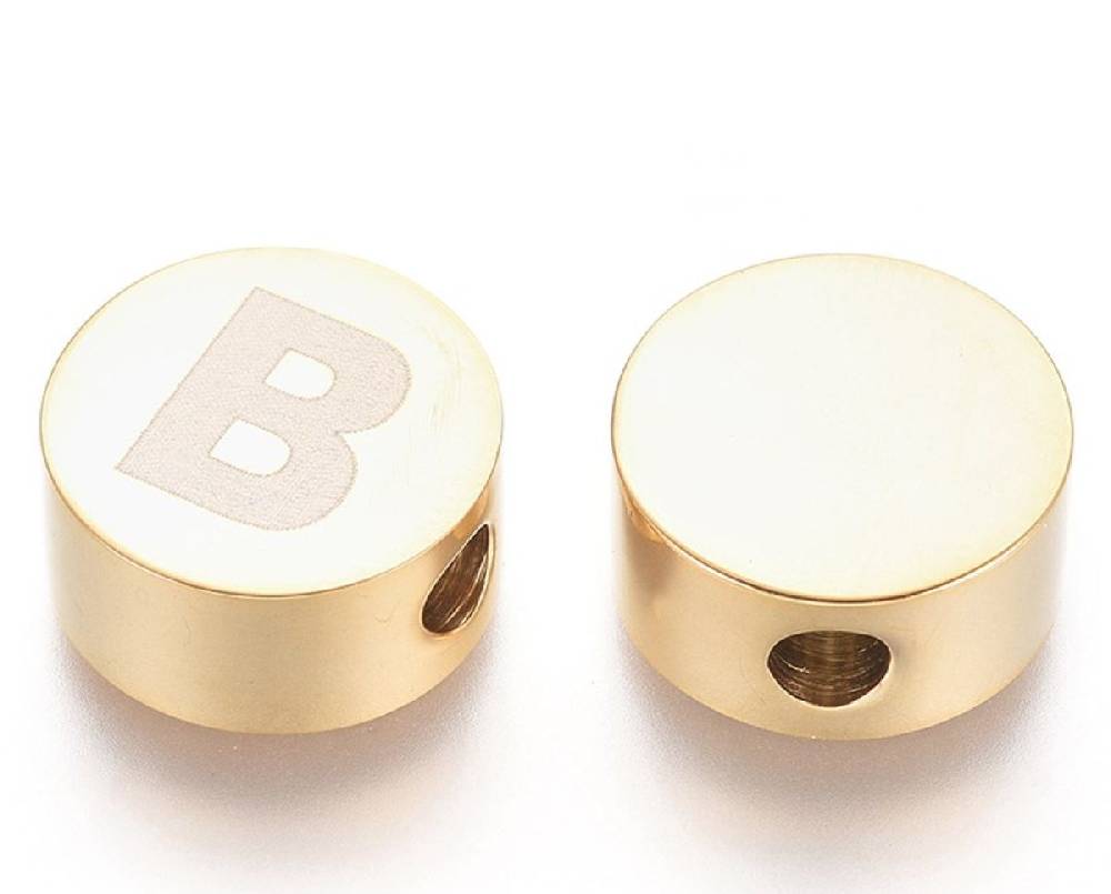 Sadingo Buchstabenperlen aus Edelstahl in Gold