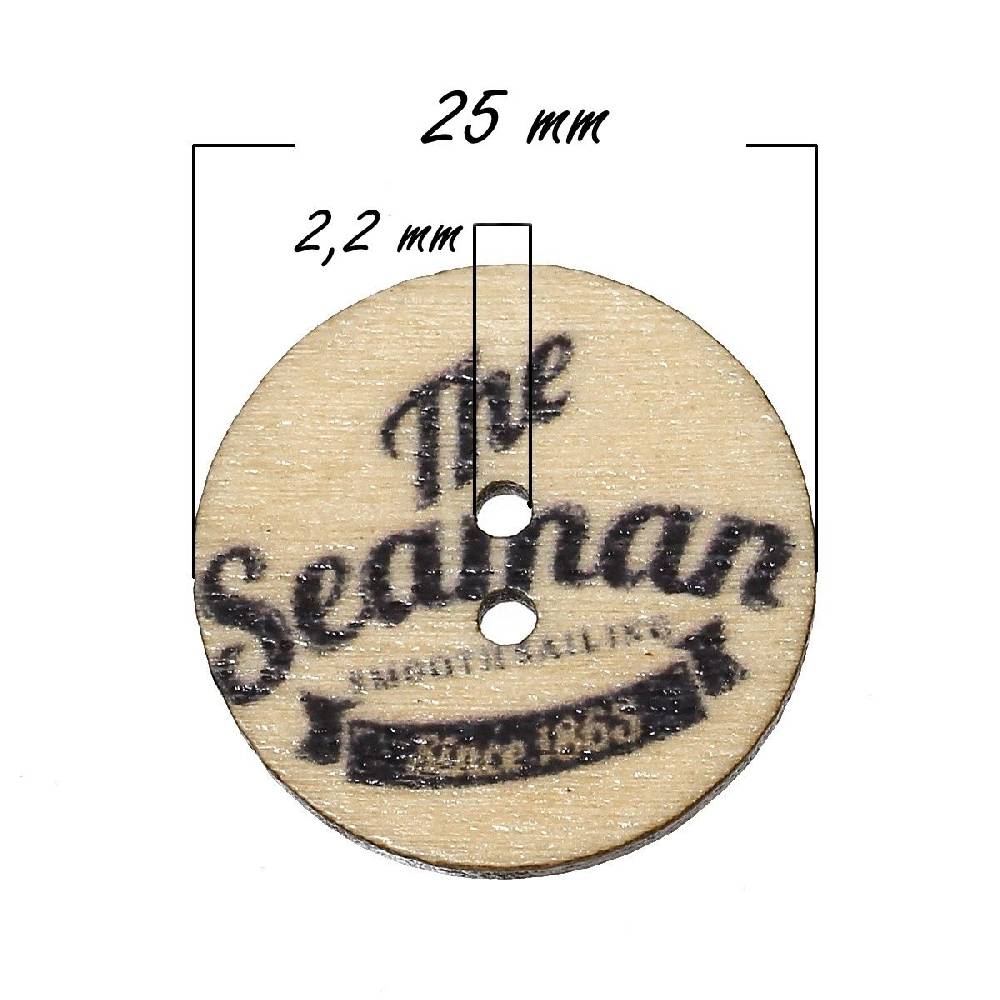 Sadingo Holzknöpfe - 20 Stk. - Ø 2,5 Cm - Maritimer Mix