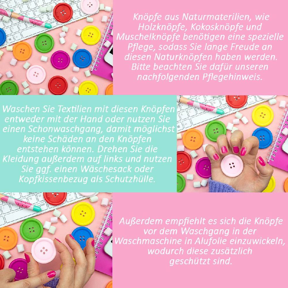 Sadingo Holzknöpfe / 50 Stk. / Ø 1,5 Cm