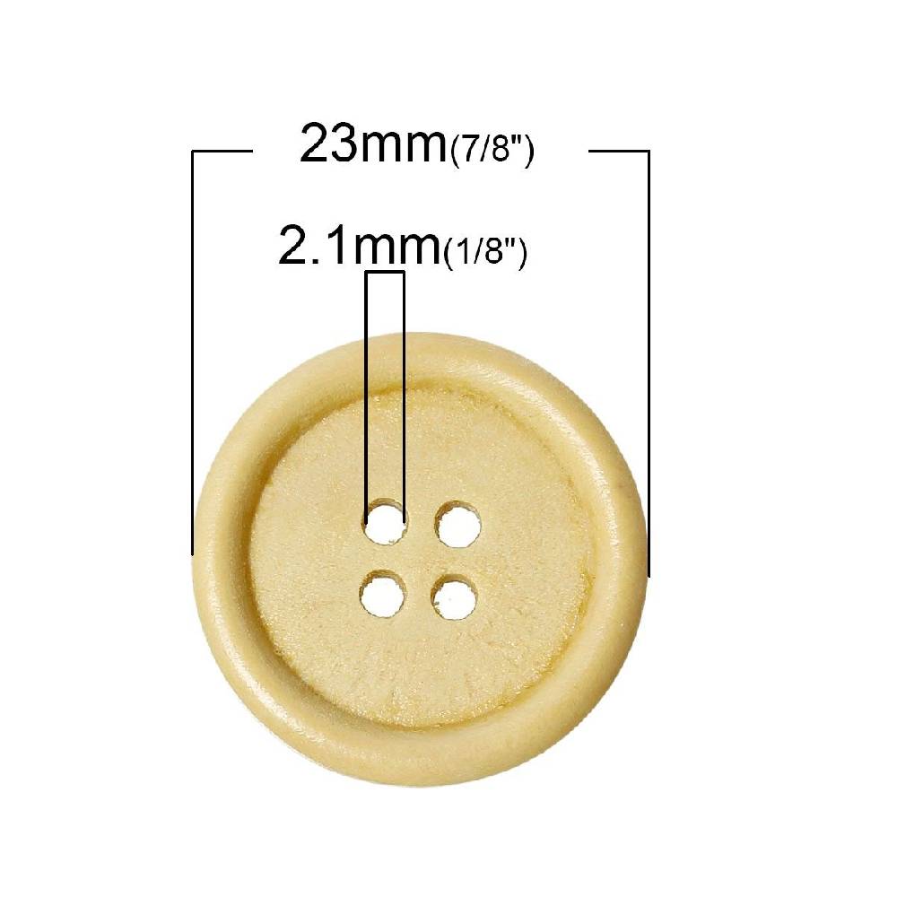Sadingo Holzknöpfe / 50 Stk. / Ø 2,3 Cm
