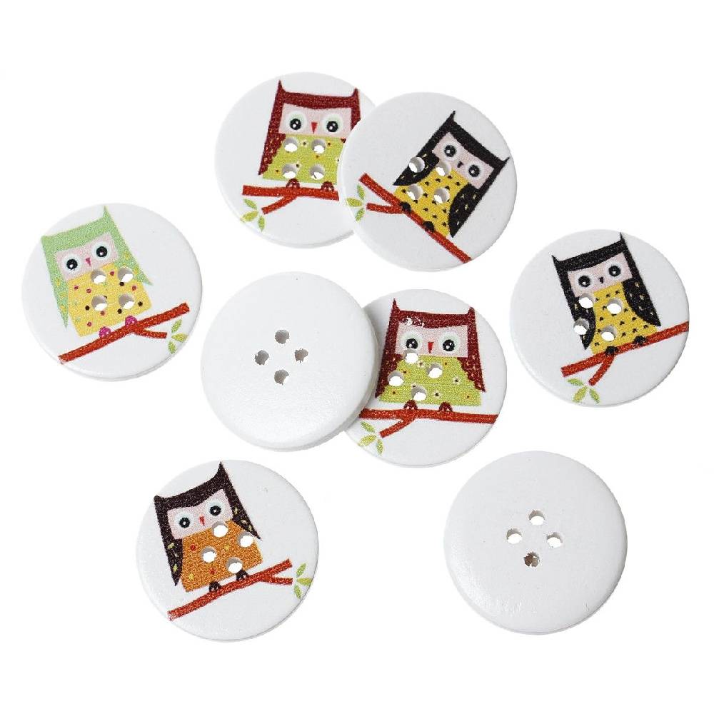 Sadingo Holzknöpfe / 50 Stk. / Ø 3 Cm