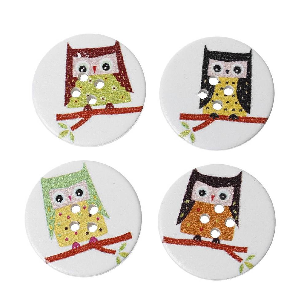 Sadingo Holzknöpfe / 50 Stk. / Ø 3 cm