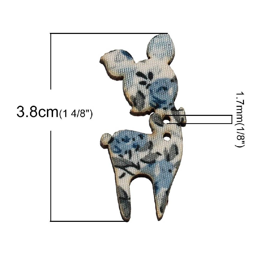 Sadingo Holzknöpfe / 50 Stk. / Rehe