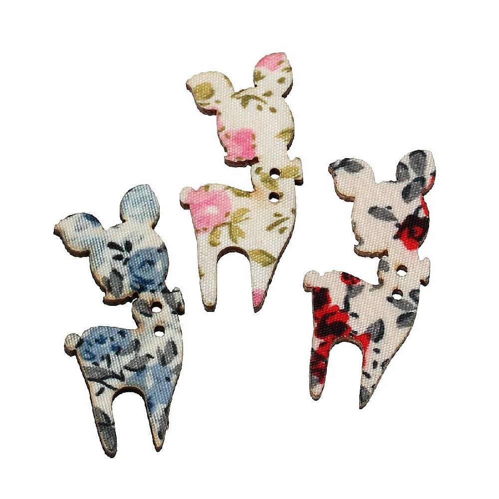 Sadingo Holzknöpfe / 50 Stk. / Rehe