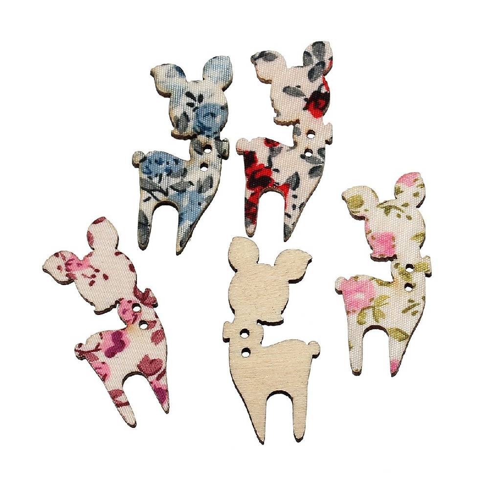 Sadingo Holzknöpfe / 50 Stk. / Rehe