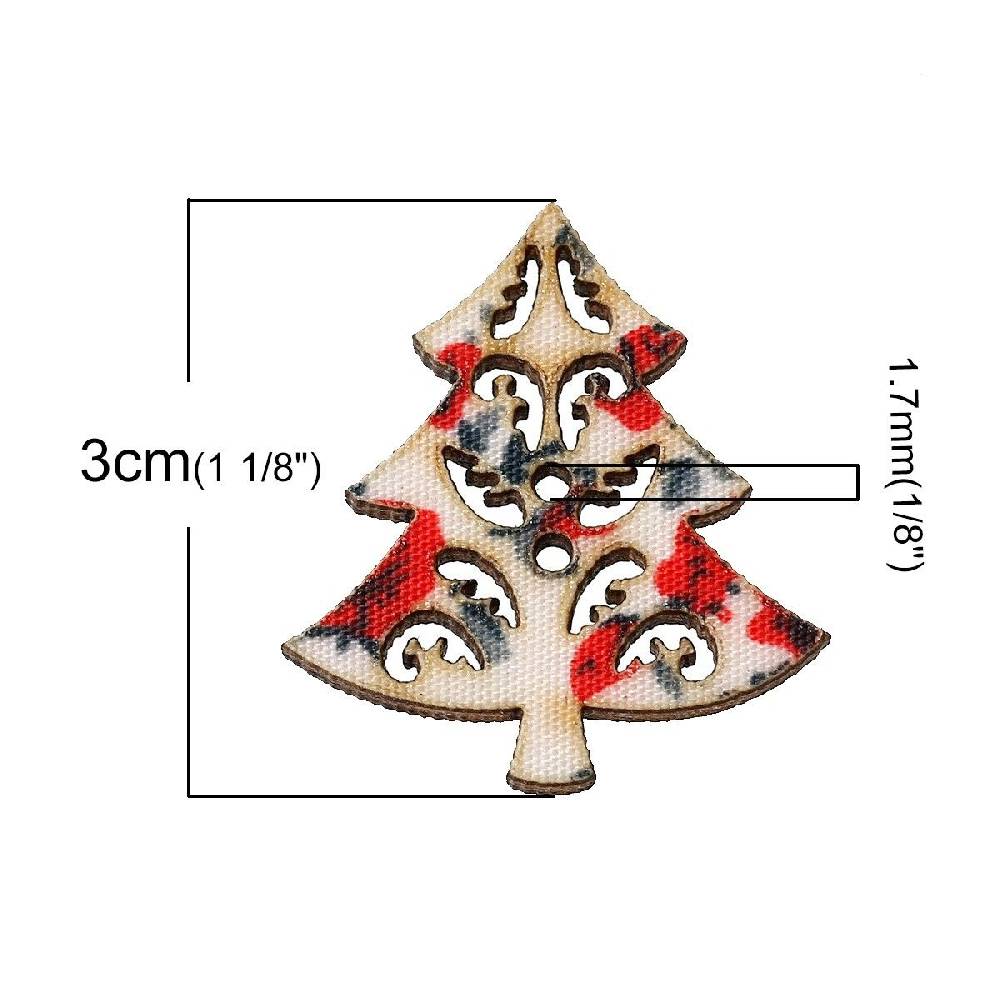 Sadingo Holzknöpfe / 50 Stk. / Weihnachtsbaum