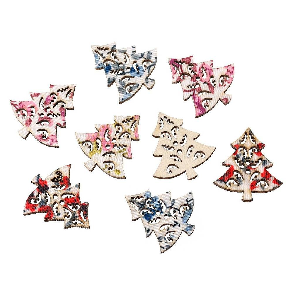 Sadingo Holzknöpfe / 50 Stk. / Weihnachtsbaum