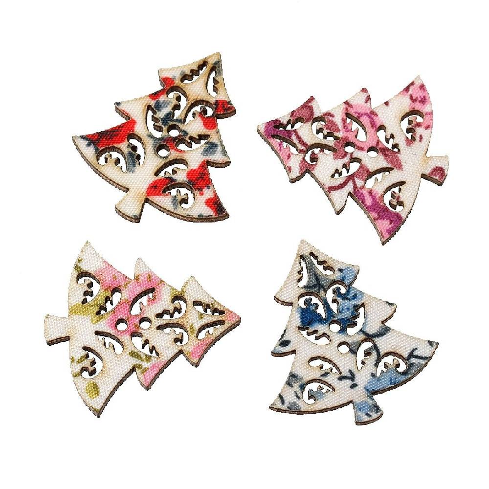 Sadingo Holzknöpfe / 50 Stk. / Weihnachtsbaum