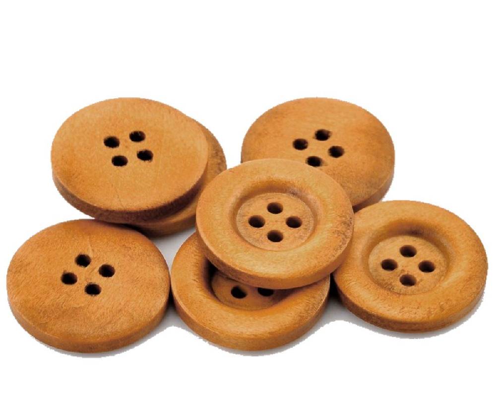 Sadingo Holzknöpfe Braun - 50 Stück - 23mm