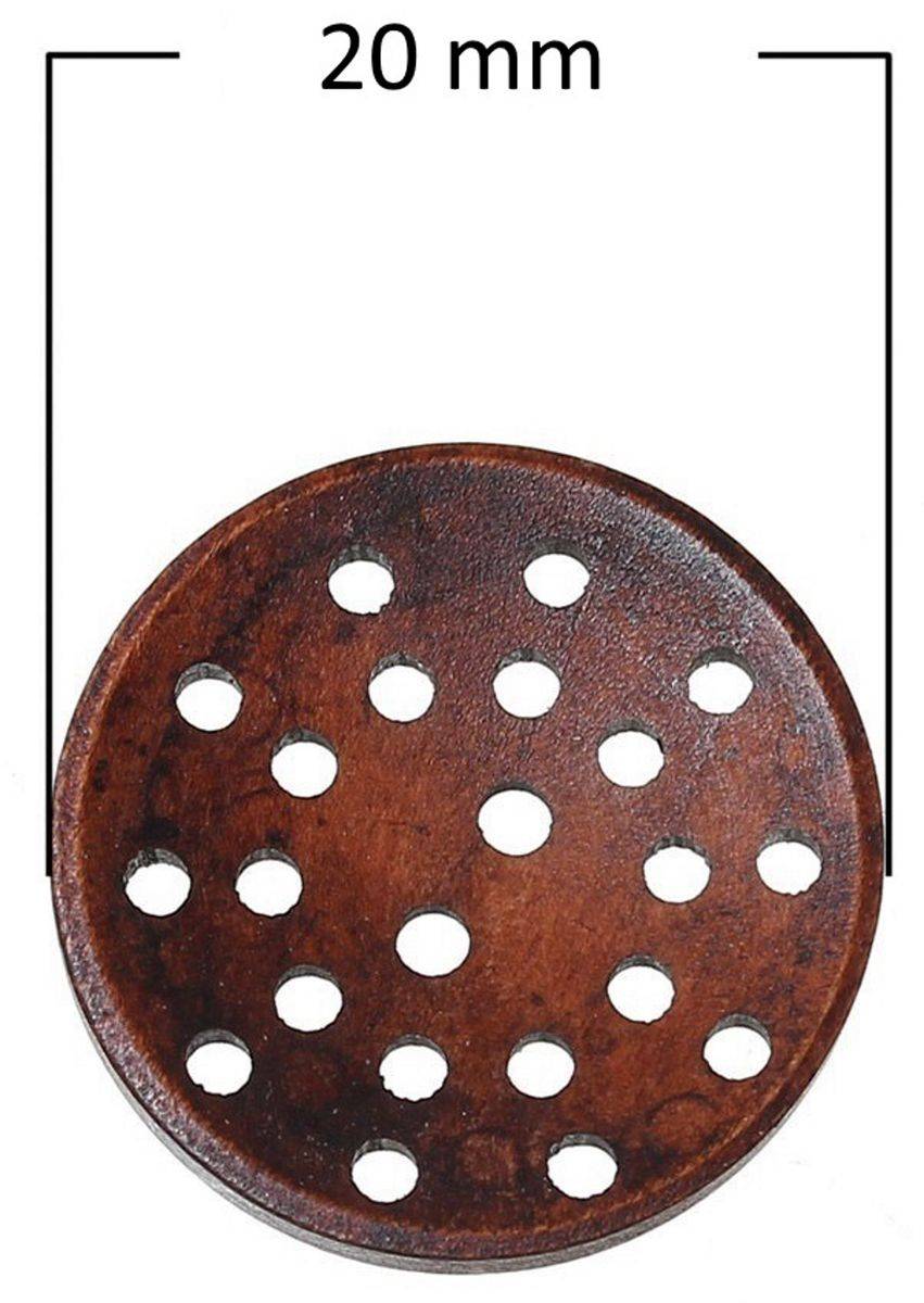 Sadingo Holzknöpfe Dunkelbraun - 50 Stk. - Ø 2 Cm