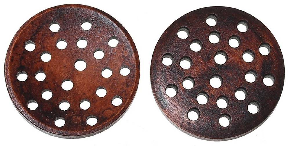 Sadingo Holzknöpfe Dunkelbraun - 50 Stk. - Ø 2 Cm