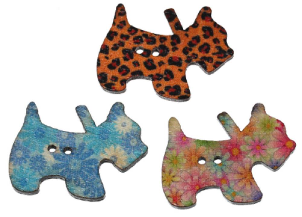 Sadingo Holzknöpfe Hunde - 50 Stk. - Zufälliger Mix